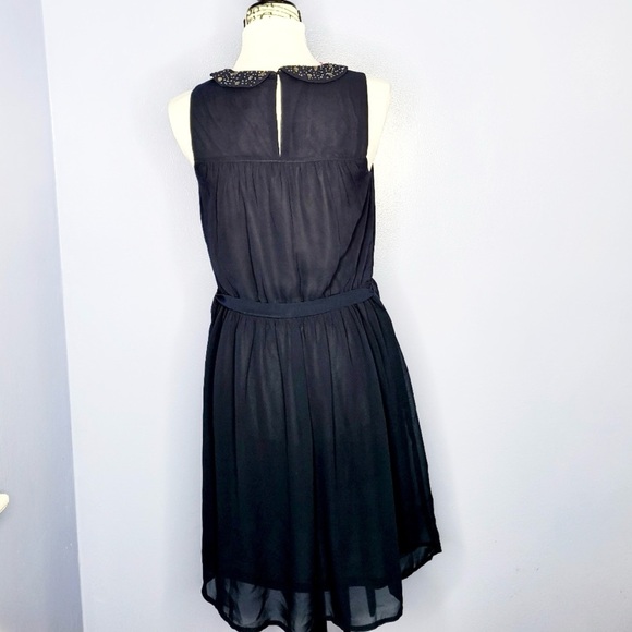 LOFT Navy Blue Dress w/Crystal Embellished Collar - Picture 2 of 7